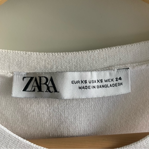 Zara White Crop Top Blouse - Picture 2 of 3